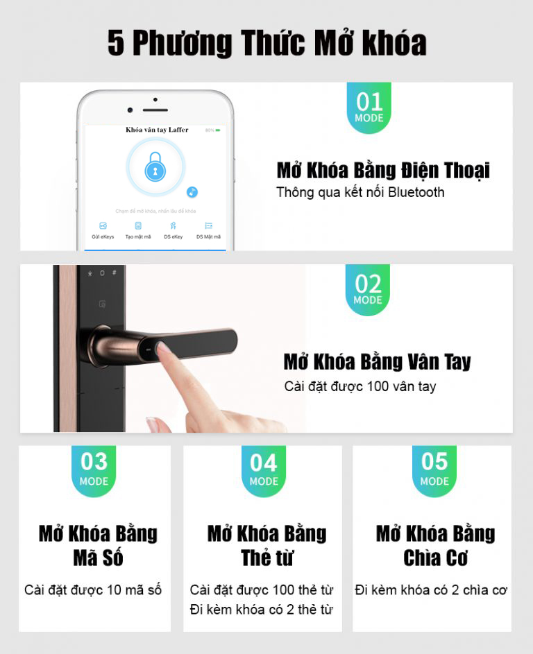 KHOÁ VÂN TAY CỬA GỖ LAFFER LC06
